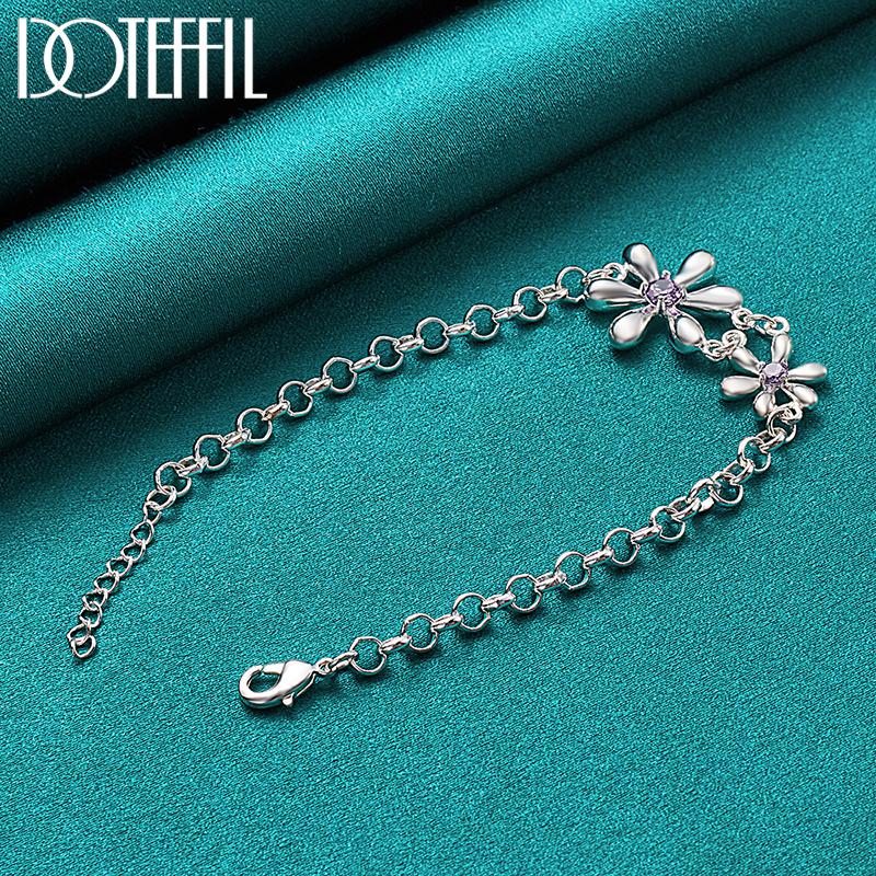 Jojomina Bracciale Elastico A Fiore Con Strass E Cristalli, Gioiello Scintillante Per Donna E Ragazza, Accessorio Per Matrimonio, Festa E Appuntamenti, Colore Argento