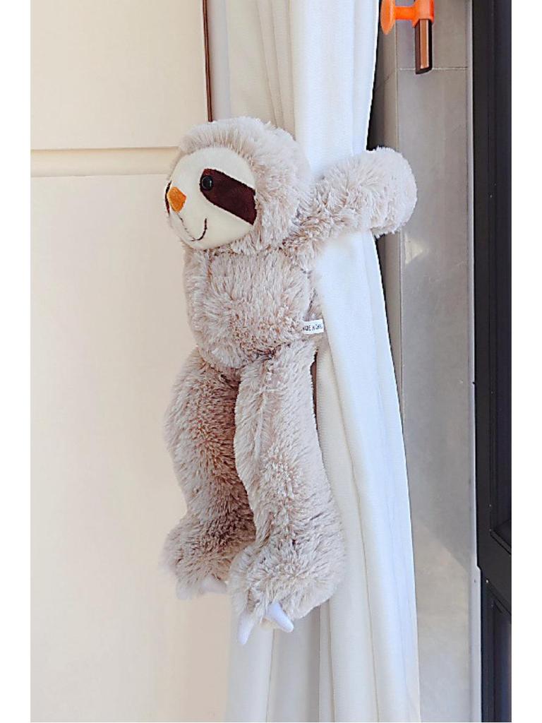 Faultier Vorhanghalter Plüschtier – Klettverschluss Stofftier Simulation mit Seil