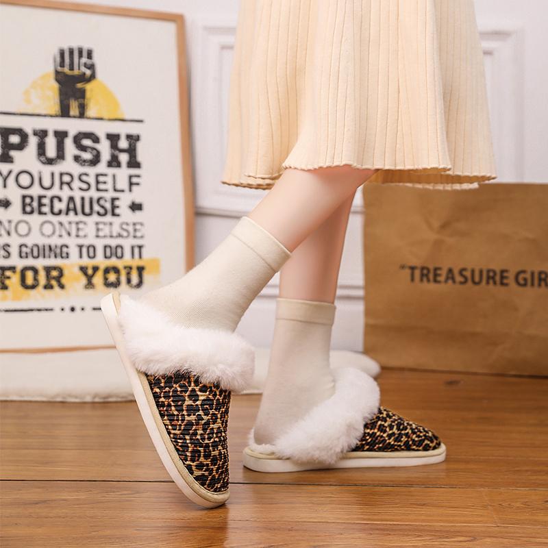 Zima Ženy Bavlna Pantofle Vodotěsné Teplé Plyšové Obuv Móda Halová Domácnost Obuv s tlustou podrážkou Protiskluzové Pevné pantofle