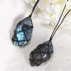 Dragons Heart Labradorite Necklace Natural Stone Pendant Wrap Braid Yoga Macrame Necklaces Men Women Energy Necklace Jewelry