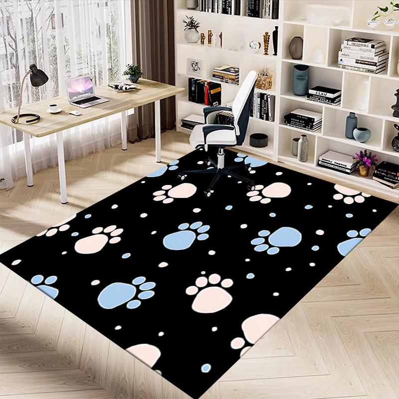 1PC Paw Prints Light Blue Carpet Ultra Soft, Thick & Absorbent, Non Slip Machine Washable Mat for Entryway