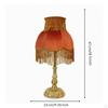 Lamp with Retro Fabric Shade, Elegant Fringe