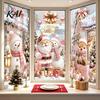 Decorative Stickers for Store Christmas Window Clings, Cute Snowman Santa Penguin Reindeer Durable Sunproof Glass Decal Glass, Reusable Holiday Static