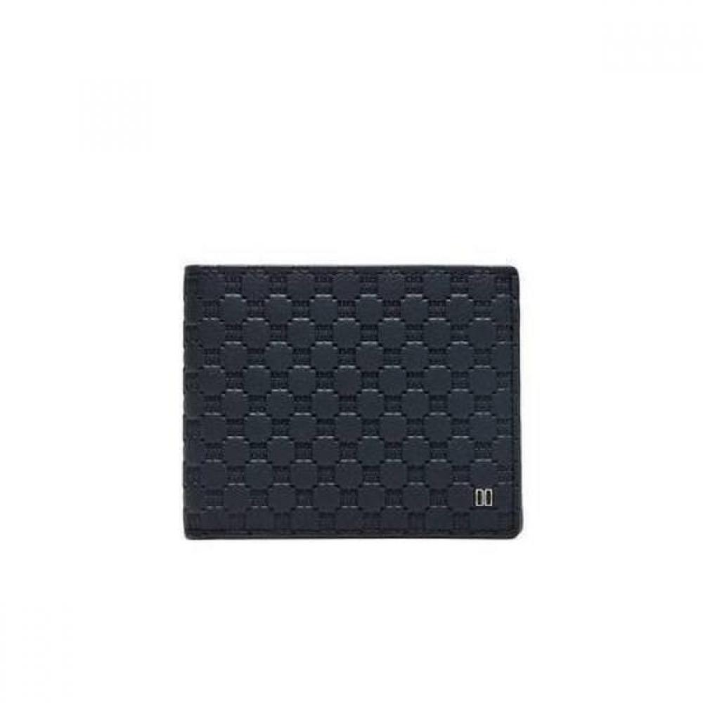 

Daks Navy Embossed Leather Mini Dd Logo Wallet Single option