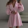 Women's Clothing, New Summer Skirts, Fashionable Casual Plaid Lace Dress, Short Skirt.