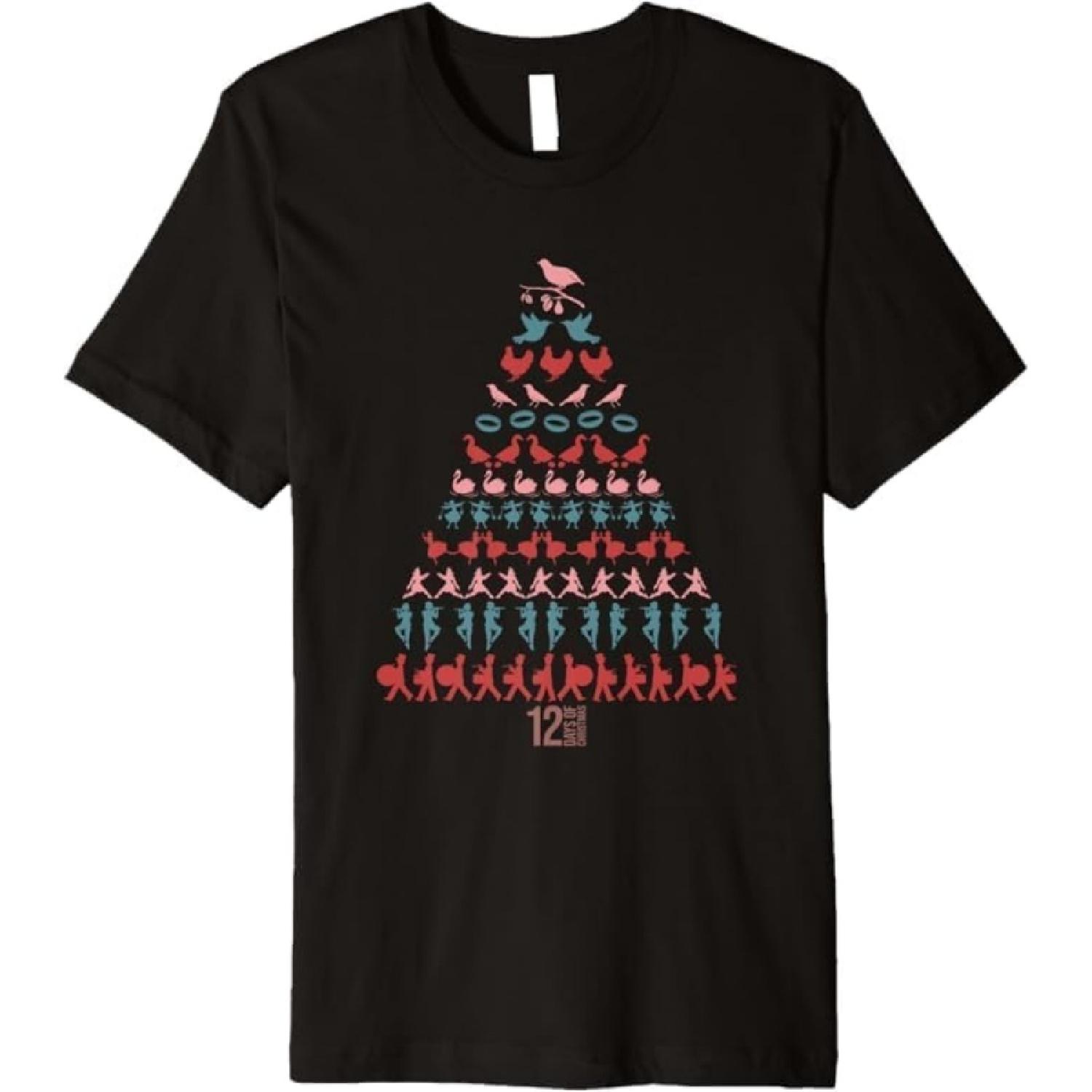 

12 Days of Christmas Tree Classic Holiday Christmas Carol Premium T-Shirt TRU1 Mens Womens Tank Top Sweatshirt Hoodie Longsleeve 659 Black XXXXXL різнокольоровий