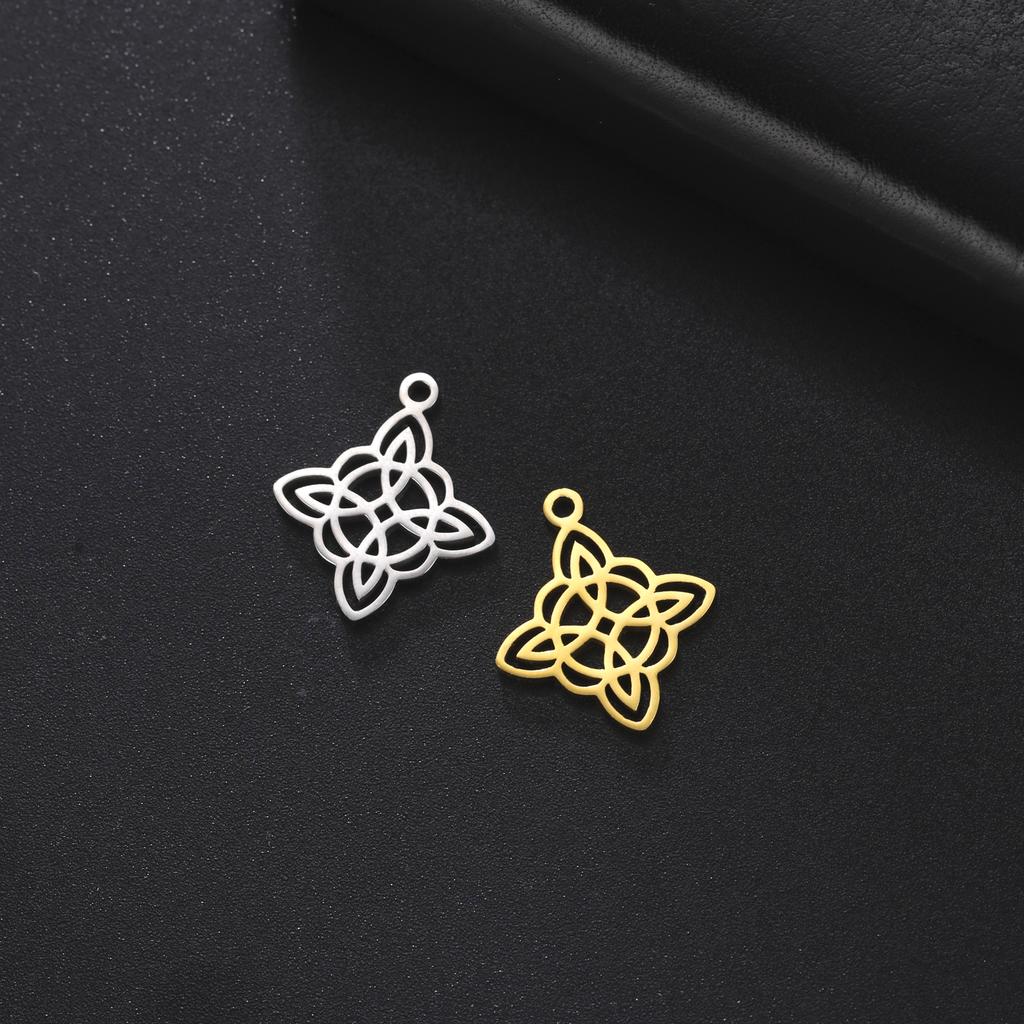 Witch Knot Pendant for Necklace Stainless Steel Celtic Knots Charms for Jewelry Making DIY Accessories Witchcraft Amulet Gifts