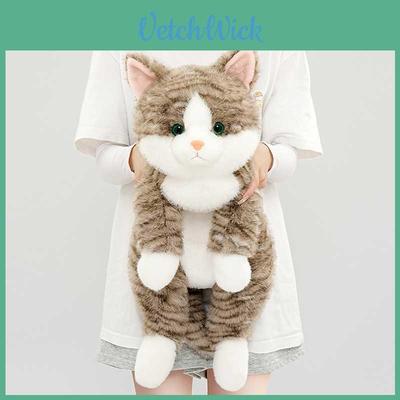 Realistic Cat Stuffed Animal Toy With Short Plush For Children's Accompaniment