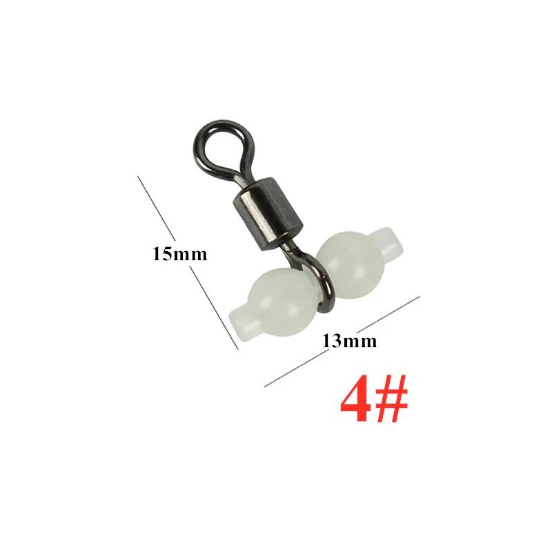

10Pcs/Lot Luminous Swivels Fishing Rolling Swivels Connector Sea Tackle Hook Connector Night Fishing Freshwater & Sea Fishing