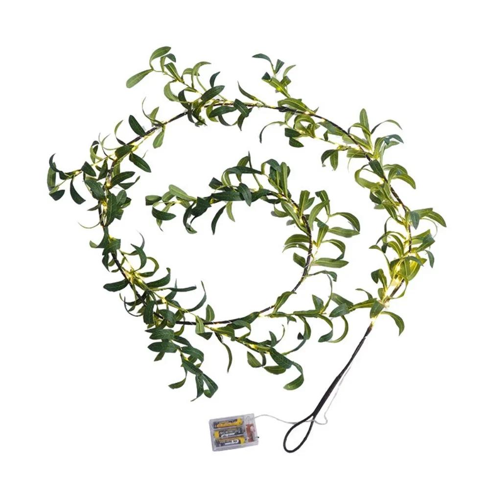 

6ft Olive Vine Garland with 96 Battery Powered Twinkling LED Fairy Lights Designed for Placement in For Home and Event Settings
