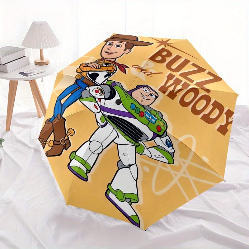 Buzz Lightyear,Woody Automatic Opening and Closing Umbrella - 8-rib Reinforced Folding Design, Lightweight and Portable, Suitable for Daily