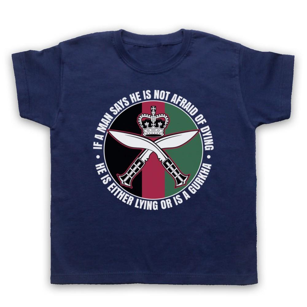 

Gurkha Regiment Sam Manekshaw Army Soldier Quote Kids Childs T-Shirt 3XL