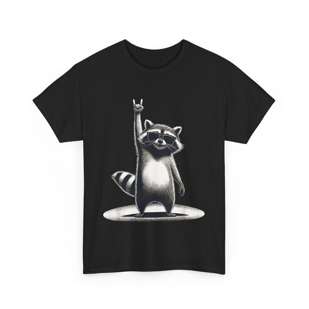 

Raccoon Rock Music Shirt, Raccoon Sunglasses Animals Music Lovers T-shirt M