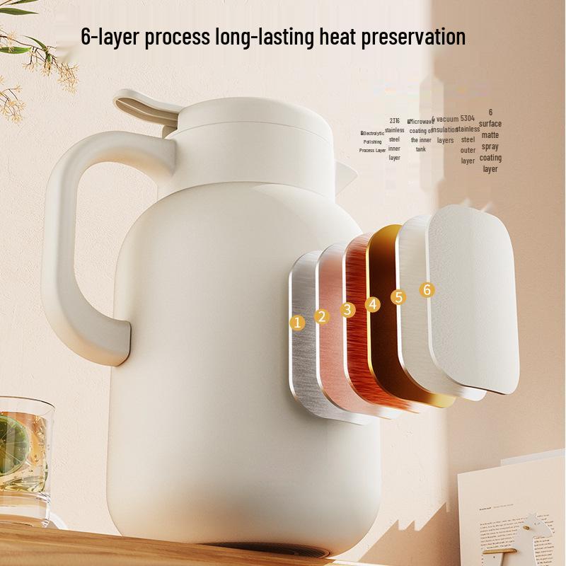 Large Capacity Insulated Stainless Steel Teapot with 316 Inner Liner - High Temperature Resistant for Home Use