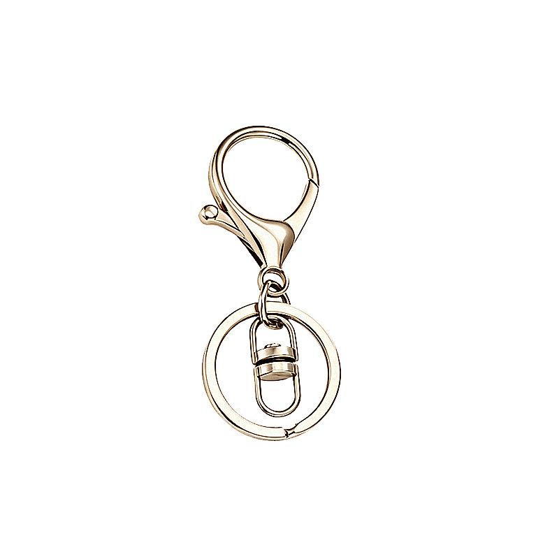 Alloy Lobster Clasp Keychain Pendant Set: 8-Shaped Buckle & Four-Section Chain Jewelry Accessories.