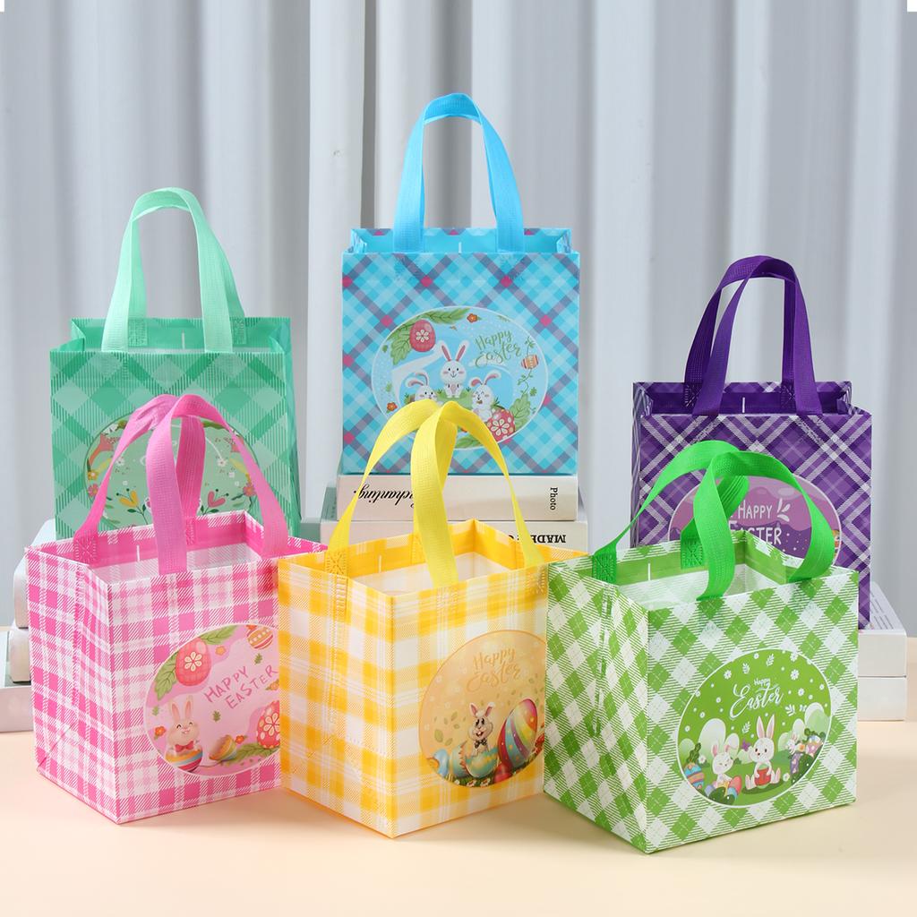 Happy Easter Bunny Waterproof Non-Woven Bag Easter Party Decorations For Home 2026 Kids Favors Supplies Rabbit Candy Gift Bag