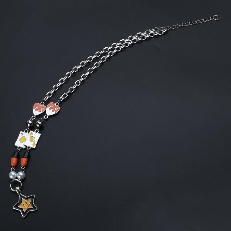 Y2K Heart Star Bead Pendant Necklace for Women Fashion Egirl Punk Grunge Clavicle Chain Fashion Valentines Day Gifts