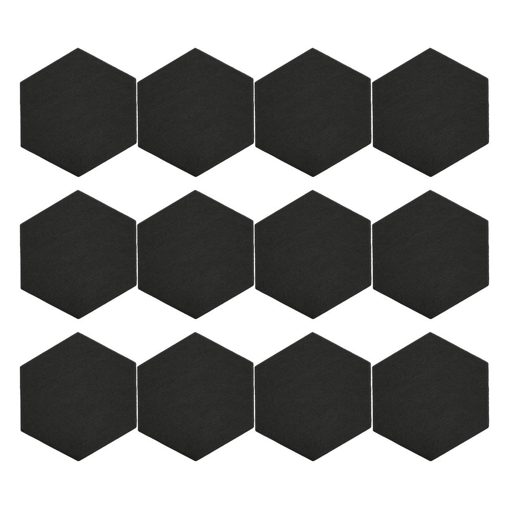 12Pcs Hexagon Acoustic Panel Polyester High Density Sound Absorbing Panel Sound Proof Insulation Beveled Edge Panel for