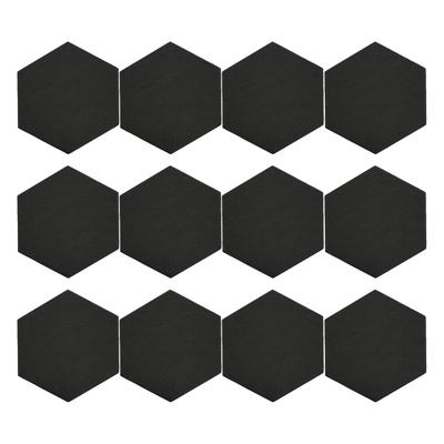 12Pcs Hexagon Acoustic Panel Polyester High Density Sound Absorbing Panel Sound Proof Insulation Beveled Edge Panel for