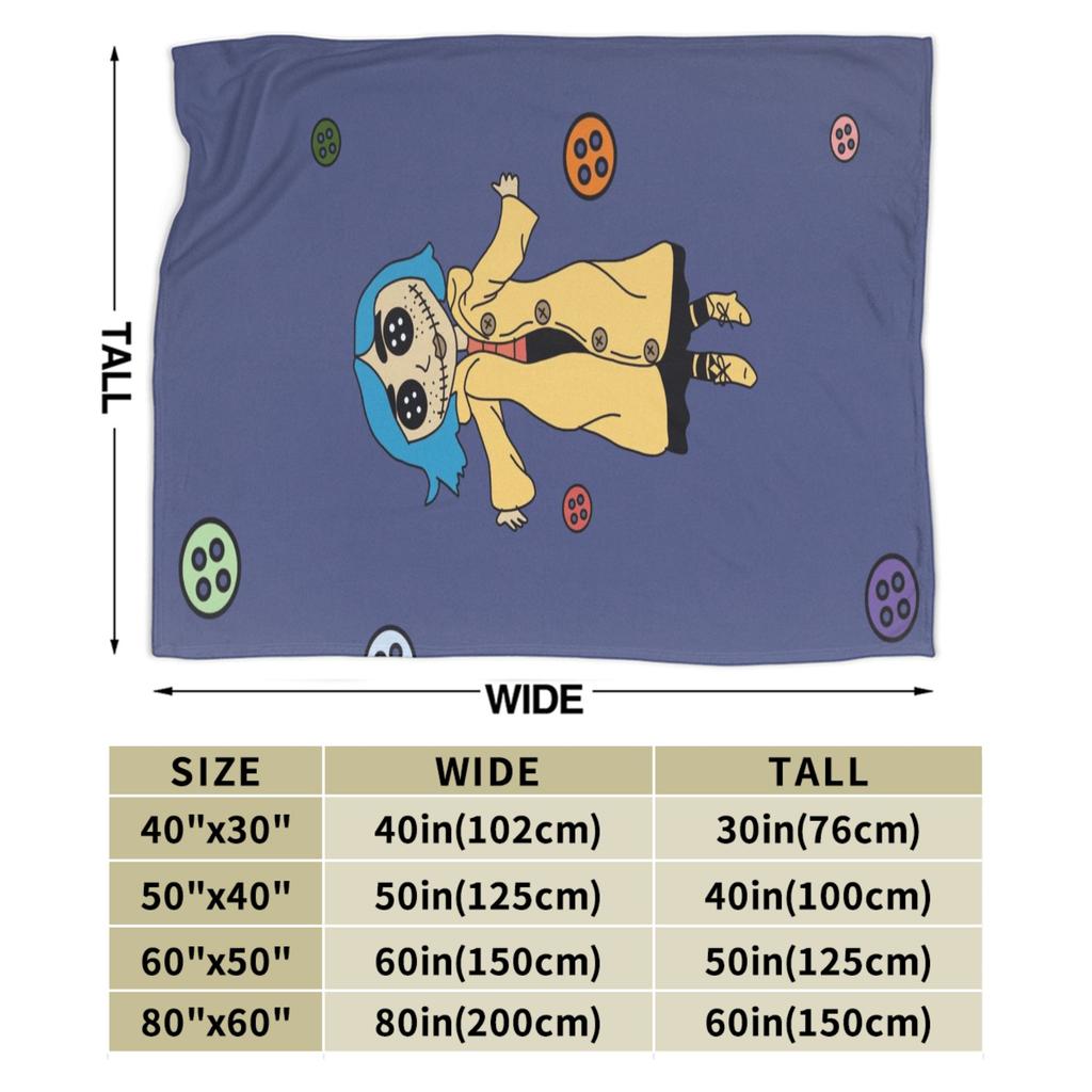 Horror Cartoon C-Coraline Cozy Blankets Trend Picnic Bedding Throws Home Decor Flannel Bedspread Sofa Bed Cover