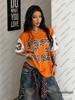 Summer New Leopard No.23 Print T-Shirt For Women V-Neck Short Sleeve Mesh Sports Football Jersey Y2K Loose Oversized Tops