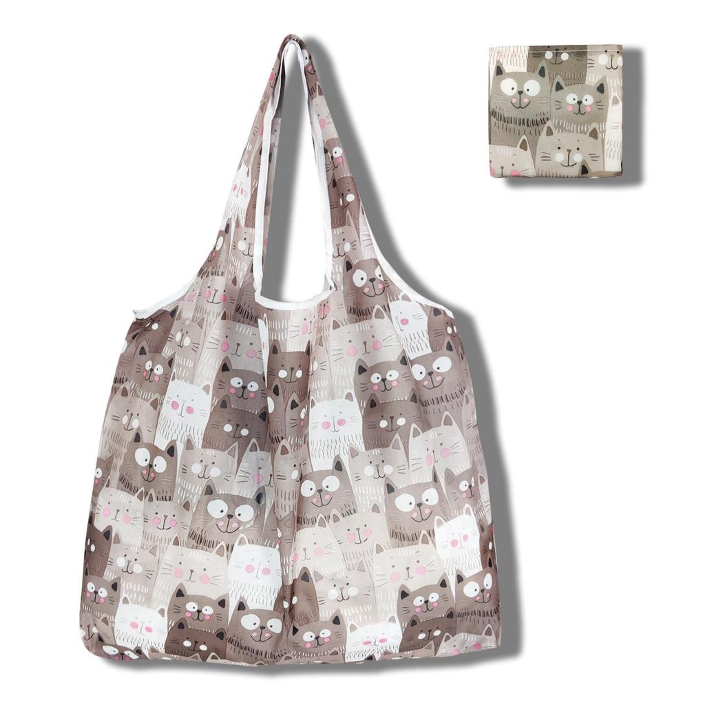 Eco-Friendly Large Capacity Foldable Tote Bag - Creative, Portable, Printed, and In Stock
