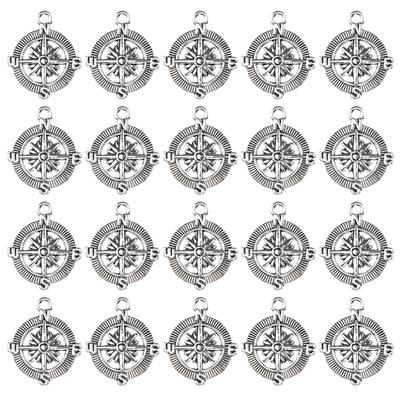 20Pcs Kompass Anhänger Nautischen Serie Anker Legierung Schmuck Zubehör Armband DIY Materialien