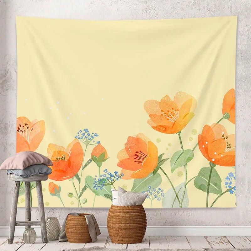 Decorative Tapestry Tulip Flowers Background Home Decoration Living Room Art Wall Covering