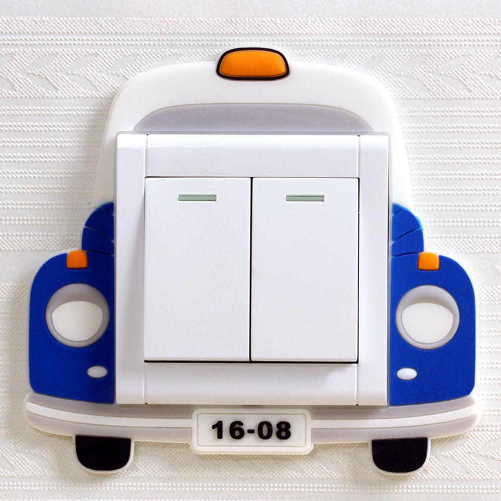 Cartoon Washable Light Switch Paste Silicone Socket Cover Non-Stick Paste Silicone Socket Cover Wall Switch Panel Decor