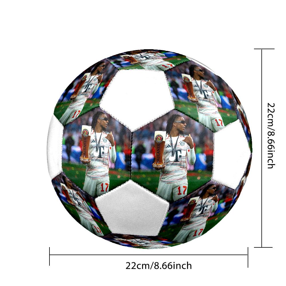 Pallone da Calcio Michael Olise Stampato Taglia 5, Cucito a Macchina in PVC, Resistente e ad Alto Rimbalzo, Adatto a Tutte le Età, Merchandising per tifosi, Partite e Uso all'Aperto.