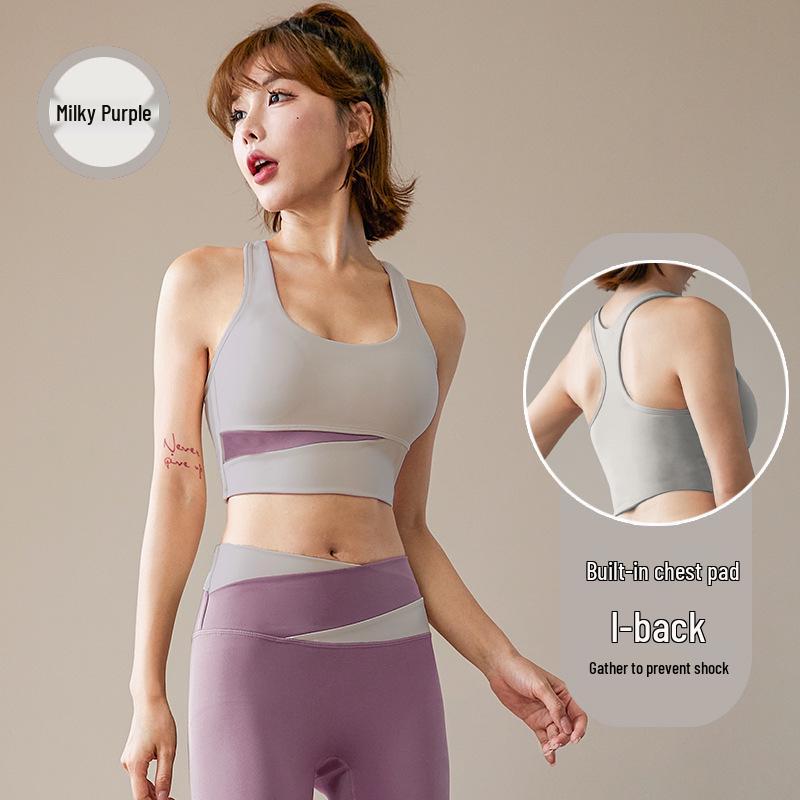 Dámská podzimní jógová souprava: Profesionální nárazuvzdorná sportovní podprsenka a vesta pro fitness a běh