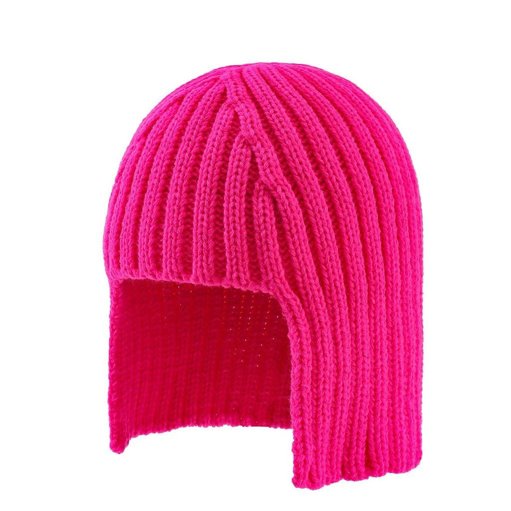 Hot Girl Wig Knitted Hat for Women, Autumn and Winter Warm Ear Protection Headwrap Hat, Fashionable Shopping Style Woolen Hat