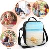 Landschaft mit Muscheln am Sandstrand Isolierte Lunchbox Nautisches Ozean-Meer-Thema Lunchtasche Lebensmittelbehälter für Reise Picknick