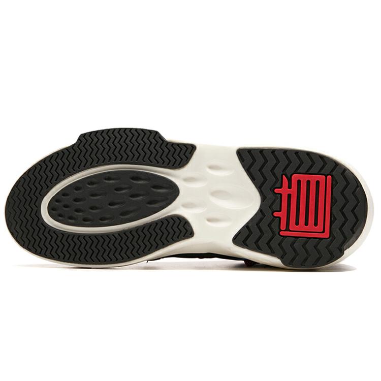 Anta Bastard Coverage Thermal Slip Resistant Mid top Skateboard Shoes Men's Black White 112018087-5