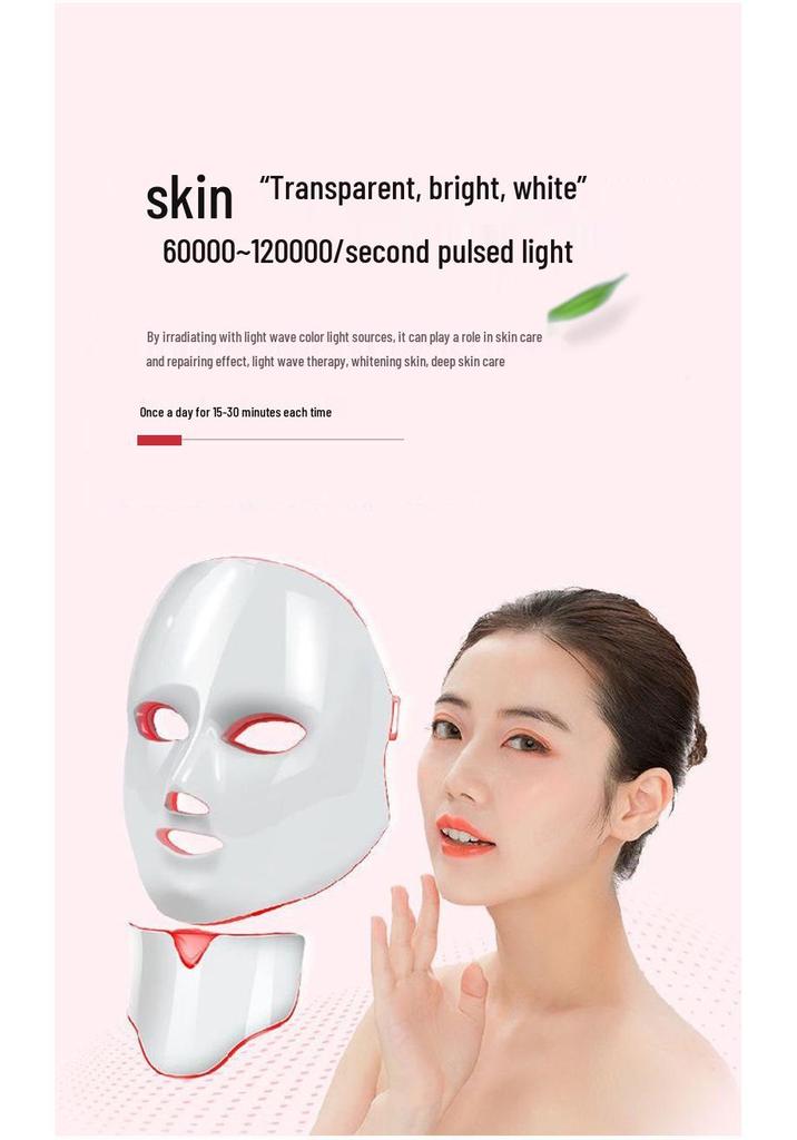 LED Spectrum Facial Care Mask with Neck Beauty Treatment