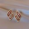 Huitan Trendy Delicate Stud Earrings Noble Luxury Elegant Piercing Accessories for Women Modern Bright Daily Versatile Jewelry