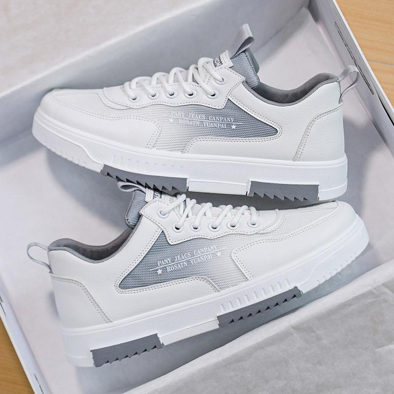 Summer New Fashion Leisure College Style Little White Shoes Mesh Breathable Comfortable Sports Men'S Shoes Low-Top Board Shoes