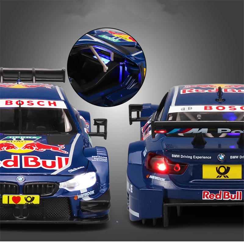 1/24 Scale BMW M4 GT3 Red Bull Co-brand Alloy Sports Car Model Diecasts Metal Racing Vehicles Car Model Sound and Light Kids Toys Gift