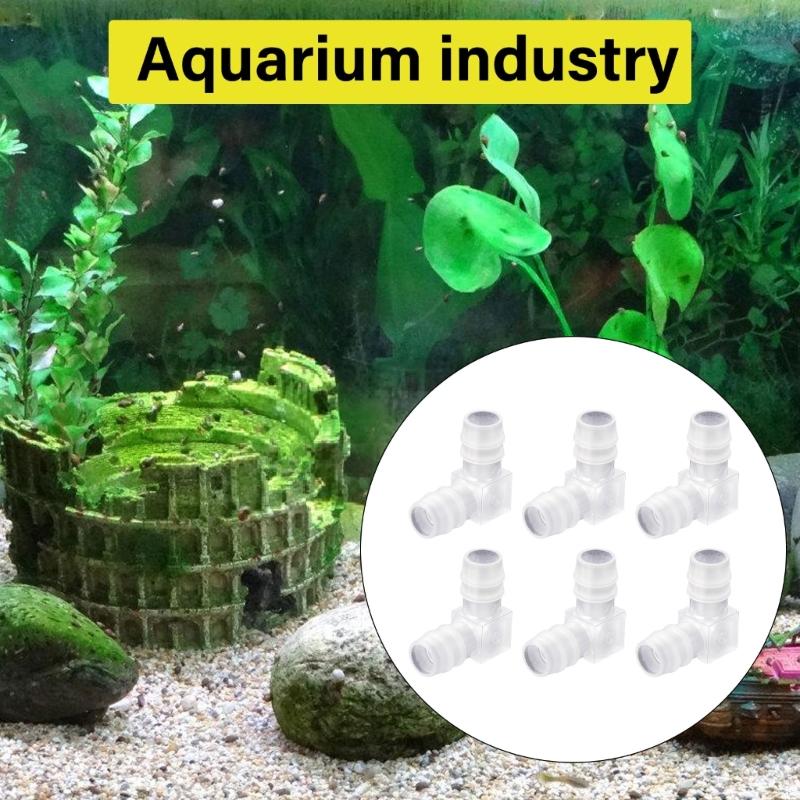 6Pcs 12mm Plastic Hose Joints L Shape 90 Degree Elbow Bend Water Pipe Connector 2-way Splitter Pipe Hose Joint Adapter