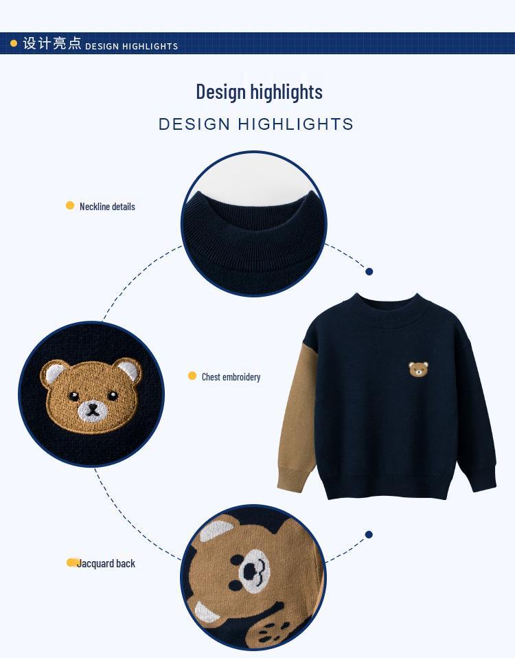 27kids Children's Autumn/Winter Bear Sweater - Baby Boy Knitwear