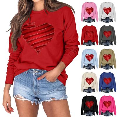 Women's Fashion Long Sleeve Print Round Neck Sweater Top