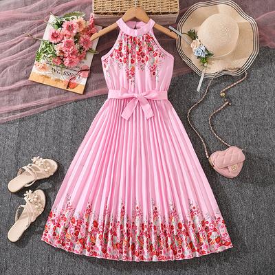 Sweet Sleeveless Halter Dress for Children,  Fashionable Princess Dress for Girls Spring and Summer