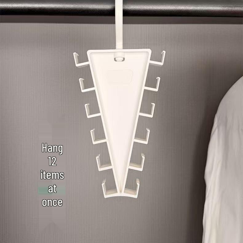 V-Shaped Double-Sided Multi-Hook Hanger: Space-Saving, Stackable Clothes and Hat Storage Rack