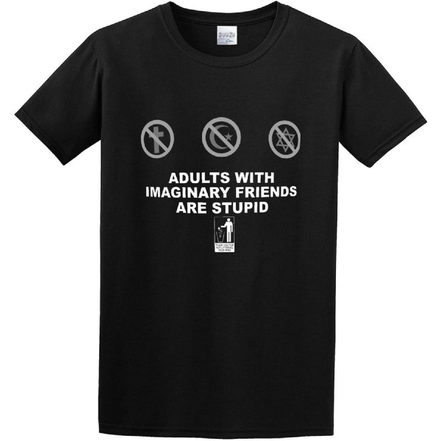 ZHONGWO with Imaginary Friends are Stupid Cotton Round Neck Shirt for Men XXXXXL разноцветный