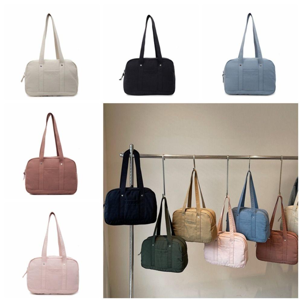 Solid Color Women Shoulder Bag Korean Style Simple Tote Bag Simple Casual Underarm Bag  Girls