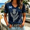 Women's Short Sleeve V-Neck T-Shirt with Casual Letter Print for Everyday Wear