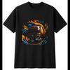 Psychedelic HGV Lorry Mens T-Shirt Retro Black 100% Cotton Engineering Printed