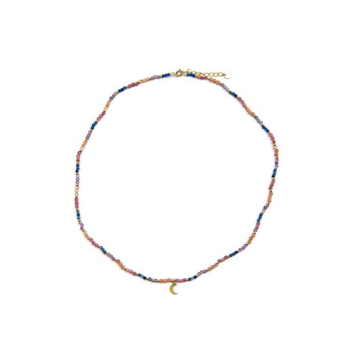 Collier Luxenter en argent 925 et finition on or 18 carats avec cristaux multicolores - Linshu