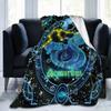 Cartoon Cancer Birthday Blanket Constellations Throw Blankets Soft Horoscope Astrology Flannel Throw Blanket Zodiac Sign for Bed