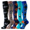 5/6 Pairs Compression Socks Varicose Veins Stockings New Pattern Calf Pressure 15-20Mmhg Men Women Work Sports Yoga Calf